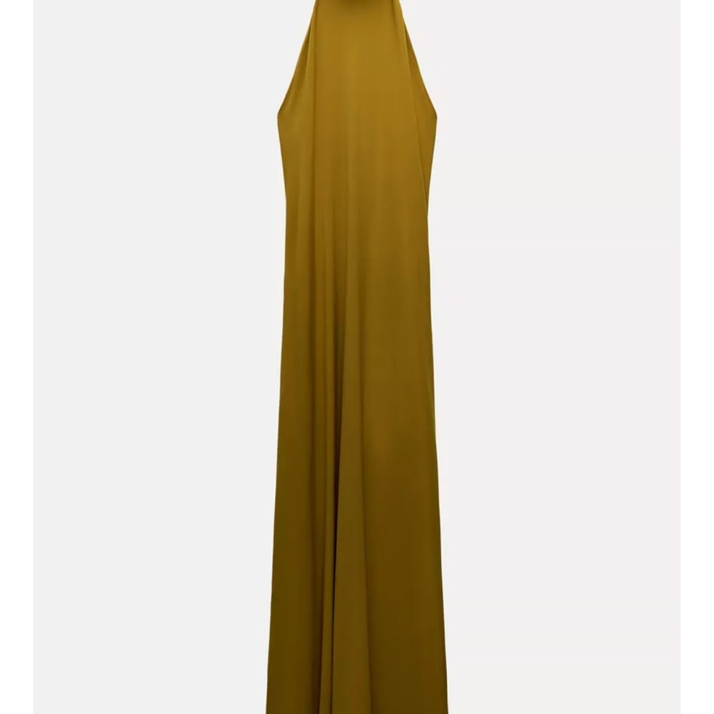 Elegant Mustard Halter Dress